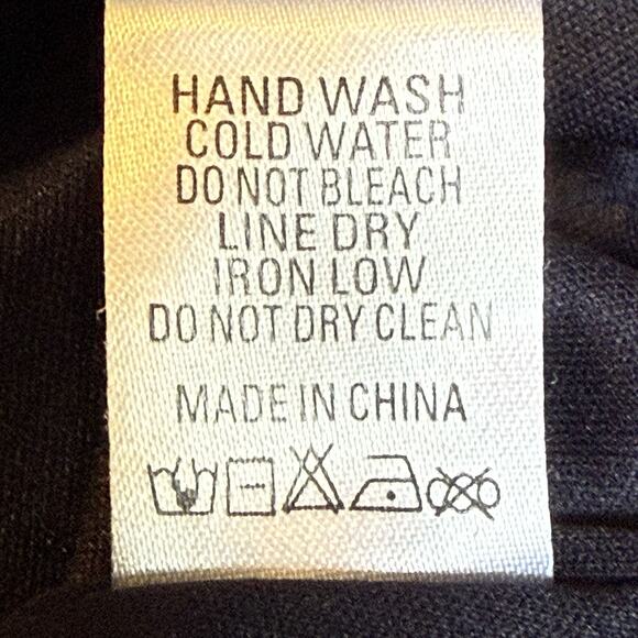 Promesa Maxi Dress Black Floral Sz M Long Balloon Sleeves Back Neck Tie Packable - Picture 12 of 12